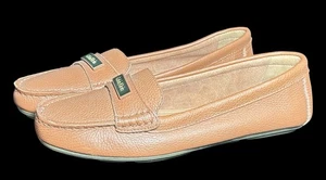 Calvin Klein Leta camelfarbene Damen-Loafer flache Schuhe aus weichem genarbtem Leder Größe 8-1/2 - Bild 1 von 7