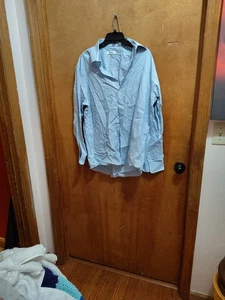 Calvin Klein Regular Fit Men's Dress Shirt 17 34/35 Light Blue Striped - Foto 1 di 10
