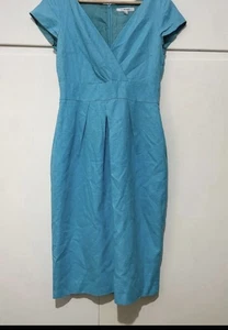 L.K. Bennett Dress Size 10 Turquoise Knee Length Very Good Condition - Picture 1 of 14