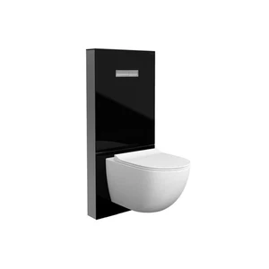 Sanitärmodul WC-Modul schwarz VitrA Vitrus Spülkasten Vorwandelement Glasfront  - Bild 1 von 8