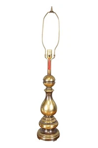 Mid 20th Century Heavy Cast Brass Baluster Table Lamp 35" - Picture 1 of 13
