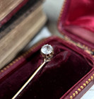 Antike Krawattennadel Reversnadel Rotgold mind. 333 Gold Glasstein Handgefertigt