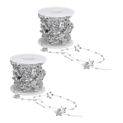 2 Rollen Stern Perlen String Girlande 10m Länge Cuttable Decor Perlen Girlande - Bild 1 von 4