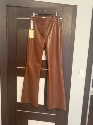 Wilfred Cabaret Cognac Faux Leather Flare Pants - Image 1 of 4