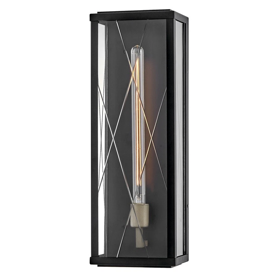 Hinkley Lighting Monte 1 Luz Exterior 22" Montaje en Pared, Negro/Claro - 28884BK Foto 1 de 1