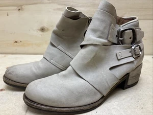 A.S.98 DAMEN STIEFEL STIEFELETTEN WESTERN-BIKER VINTAGE BOOTS GR:40 UK:6.5 BEIGE - Bild 1 von 15