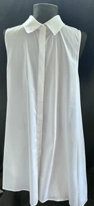 Vestido Antonio Melani Blanco Línea A Botón Frontal Sin Mangas Mezcla Algodón - Talla L - Imagen 1 de 3