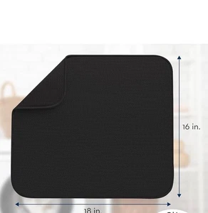 AmazonBasics Trockenmatte - Schwarz, 4er Pack 16 Zoll x 18 Zoll | 41 cm x 46 cm - Bild 1 von 7
