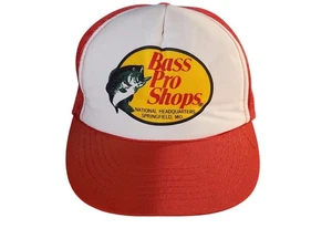 Vintage Bass Pro Shops Springfield MO Mesh Snapback Trucker Cap Hat Red - Picture 1 of 6