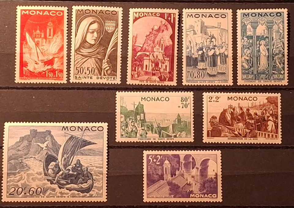 MONACO  feast of Saint Devote complete series of 9 Yt 265/273 Mint** UMM 1944 - Image 1 of 1