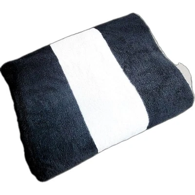 Restoration Hardware 802-Grams Banded Cotton Bath Sheet Towel Black &  White  - Image 1 of 4