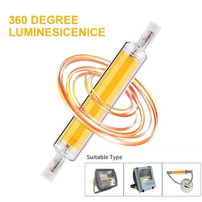 R7S 12W 25W Lamp Replace Halogen Bulbs COB LED 118mm 78mm Dimmable Glass - Image 1 of 4