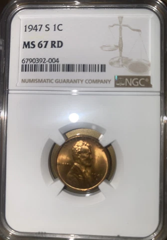 1947 S NGC MS 67 RDUnited States / American Lincoln Wheat Cent Cover