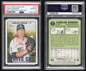 2016 Heritage Real One Special Edition Red Ink /67 Carlos Rodon PSA 10 Auto