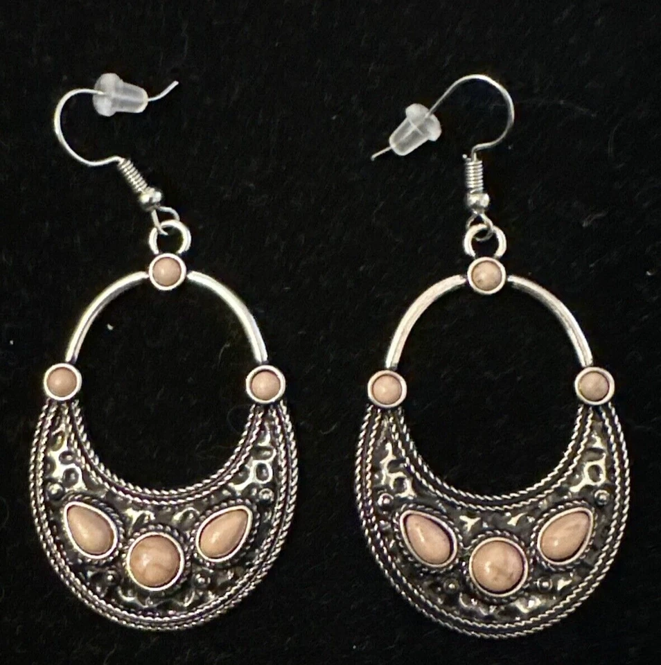 Brincos de prata cáqui pedra areia J CREW pendurados NOVO LANCE 4 CARIDADE❤️297 - Imagem 1 de 3