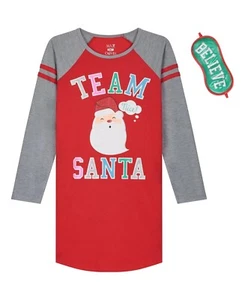Max & Olivia RED Little Girls 2 Pc. Santa Sleep Dress & Mask Set, US Medium - Picture 1 of 1