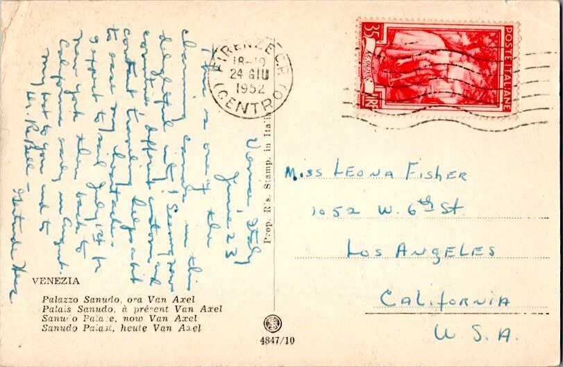 Italia 35c recogiendo aceitunas 1952 Firenze C.P., (Centro) PPC a Los Ángeles, California Foto 1 de 1