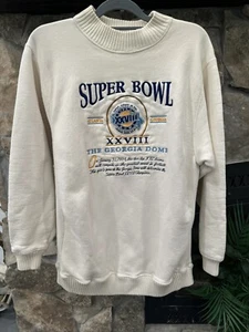VTG 1994 Super Bowl XXVIII Georgia Dome NFL Bills Cowboys Sweatshirt Size Large - Picture 1 of 6