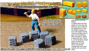 Brick Pillar/Column Support Footers HO Scale Model Masterpieces/Yorke *NEW* - Picture 1 of 12