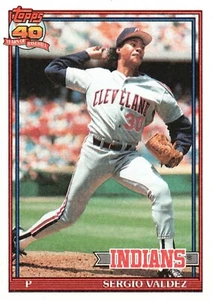 TOPPS 40 YEARS OF BASEBALL 1991 BASEBALL CARD 98 SERGIO VALDEZ INDIANS - Picture 1 of 2