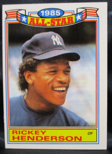 1986 Topps 1985 All-Star Rickey Henderson Baseball Card #7