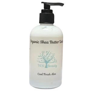 Handmade Body Lotion Organic Shea Butter & Coconut Oil - Cool Fresh Aloe - 9 oz - Picture 1 of 5