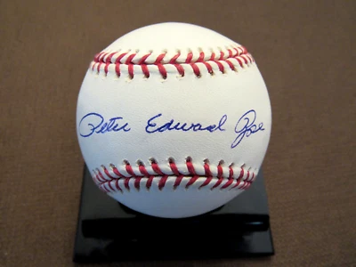 PETER EDWARD ROSE WSC REDS MVP HIT KING SIGNED AUTO OML BASEBALL PSA/DNA BEAUTY - Image 1 of 3
