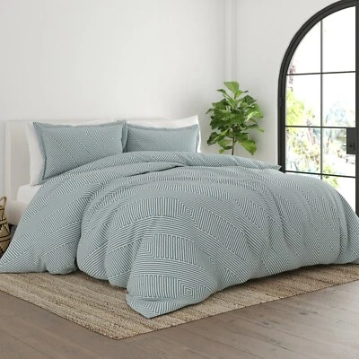 Kaycie Gray Fashion Ultra Soft Duvet Cover Set Modern Diagonal Pattern (3 Piece) - Image 1 of 3