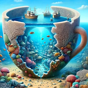 5D Diamond Painting Kits for Adults Beginners, Ocean Scenery in a Cup Diamond Ar - Picture 1 of 7