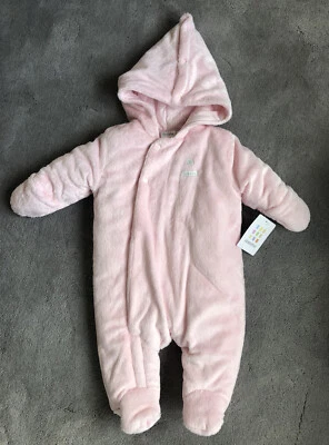 Absorba Bebé Infante Niña Rosa Invierno Traje de Nieve Capucha Talla 3-6 Meses Felpa Suave Foto 1 de 4