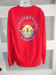 Vineyard Vines Every Dog Should Be This Good Red LS T-Shirt Size S (8/10) Boy's - Picture 1 of 3