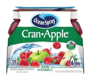 Ocean Spray Cran-Apple Cranberry Apple Juice Drinks 10 Fl Oz Pack of 6 - Picture 1 of 4