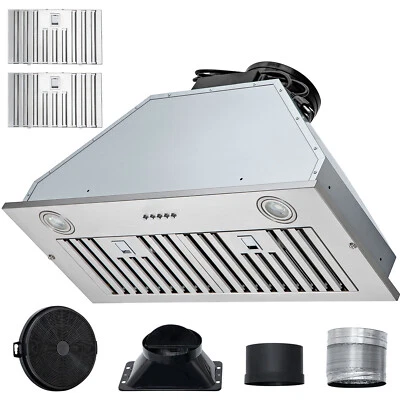 30" Built-In/Insert Range Hood 800CFM 3-Speed Exhaust Fan Kitchen Stove - Image 1 of 4