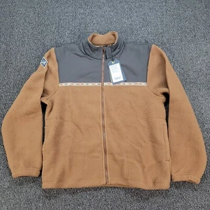 Prana Jacket Mens Medium Sepia Hurricane FZ Fleece Aztec Trim Southwestern NWT - Picture 1 of 13