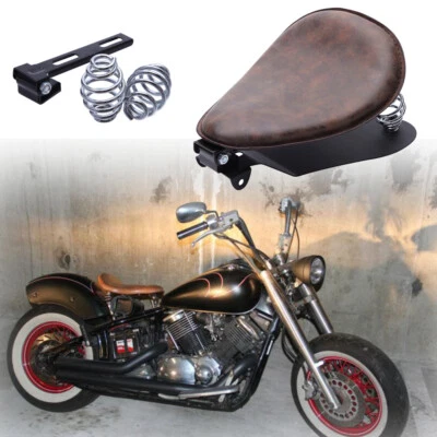 Asiento individual de cuero para motocicleta Yamaha V Star Virago XVS 1100 950 650 Bobber Foto 1 de 4