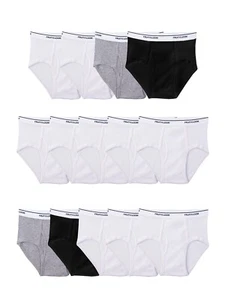 Fruit of the Loom Boys Tag Free Cotton Briefs 14 pair Assorted Colors sz M 10/12 - Picture 1 of 1