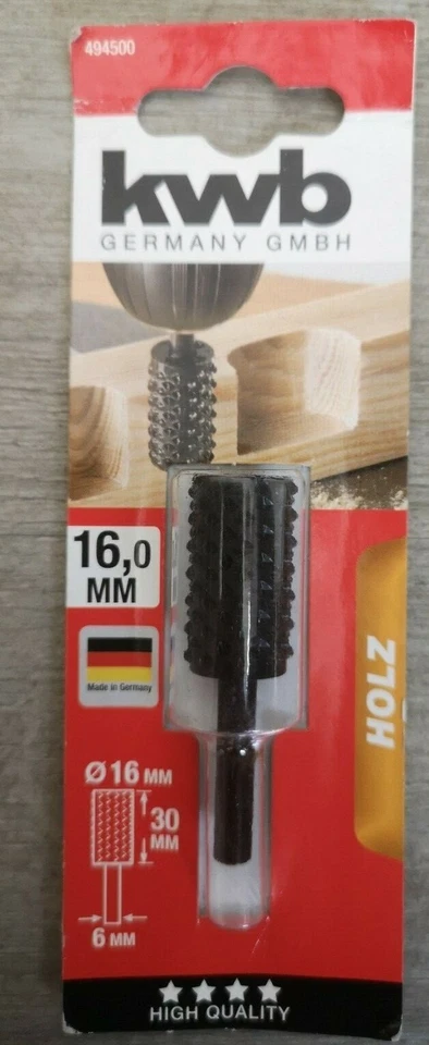 KWB WS Profilraspel für Holz, zylindrisch Holzbearbeitung, 16 x 30 mm - Bild 1 von 1