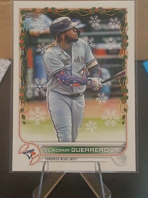 2022 Topps Holiday VLADIMIR GUERRERO JR. Candy Cane Sleeve Image Variation SP - Image 1 of 2
