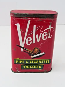 Vintage Velvet Pipe & Cigarette Tobacco Tin 1 1/2 OZ With Top #EG-2 - Picture 1 of 7