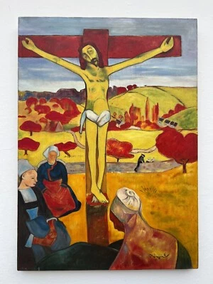 Pintura al óleo sobre lienzo firmada y estampada de Paul Gauguin (hecha a mano) 20 x 28 pulgadas Foto 1 de 4