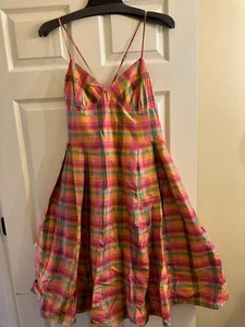 New Isaac Mizrahi Target Multi Colored 100% Silk Dress XLarge - Picture 1 of 6