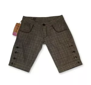 Pantalones Cortos para Mujer Replay Marrón Madrás Estilo Paperboy a Cuadros Talla 29 Cintura Nuevo con Etiquetas - Imagen 1 de 10