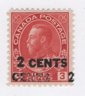 1926 Canada #139b King George V Admiral Provisional MXLH VF Surcharge Error - Image 1 of 3