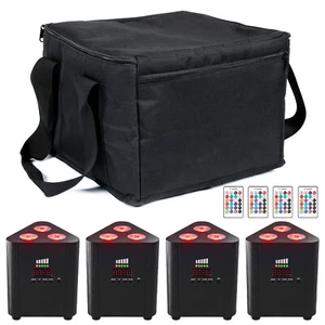 4× Rechargeable Triangle Par Light w/ Bag Disco Light 4IN1 LED RGBW KTV DJ Light - Picture 1 of 8