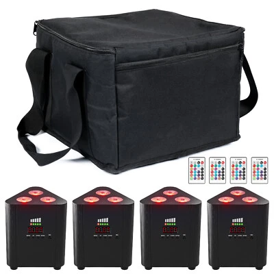 4× Rechargeable Triangle Par Light w/ Bag Disco Light 4IN1 LED RGBW KTV DJ Light - Image 1 of 4