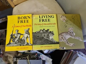 BUNDLE VINTAGE Born Free, Living Free, The Spotted Sphinx Joy Adamson, 1960's HB - Picture 1 of 24