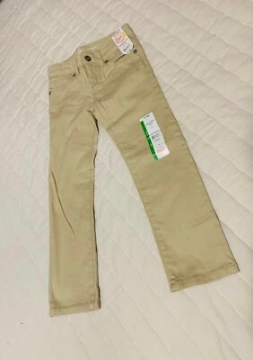 NEW Girl's Khakis Chino Pants Adjustable Waist 5 Straight Stretch WONDER NATION - Image 1 of 3
