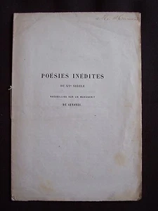 Poésies inédites du XVe siècle recueillies sur un manuscrit de senones - Imagen 1 de 1