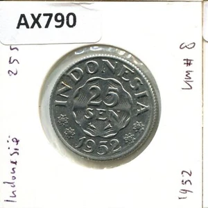 25 SEN 1952 INDONESIA Coin #AX790U - Picture 1 of 3