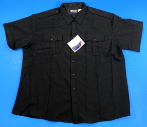NWT 4XL REG BLAUER MENS SHORT SLEEVE WOOL BLEND ZIPPER SHIRT 8460 BLACK 4XL REG - Picture 1 of 3